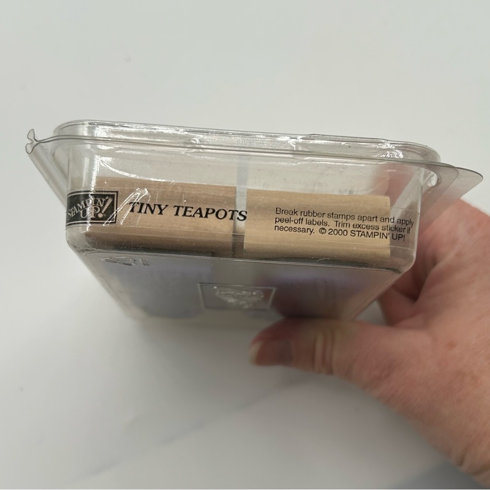 Stampin' Up Tiny Teapots Mounted Stamps Retired 2000 W/ Box Cardmaking Scrapbook - Picture 4 of 4